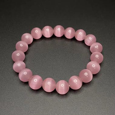 LIGHT PINK CATS EYE BRACELET - 10MM