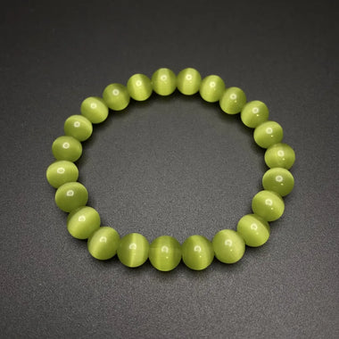 GREEN CATS EYE BRACELET - 8MM