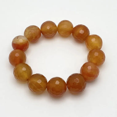 CARNELIAN DIAMOND CUT BRACELET - 14MM