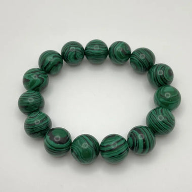 RECONSTITUTED MALACHITE BRACELET - 14MM