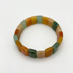 MIXED COLORED AGATE BANGLE (RECTANGLE)