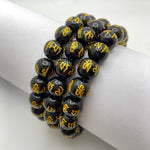 BLACK ONYX W/ GOLD LETTERING - 10MM