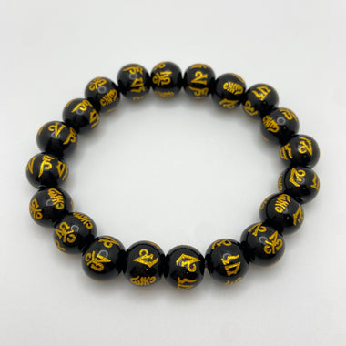 BLACK ONYX W/ GOLD LETTERING - 10MM